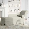 Fauteuil long avec traversin et accoudoir droit crème velours 583794583794