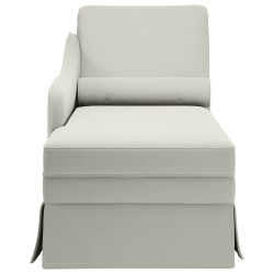 Fauteuil long avec traversin et accoudoir droit crème velours 583794583794