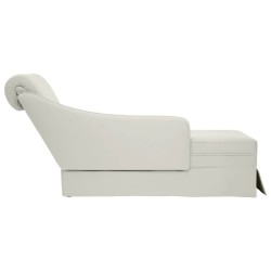 Fauteuil long avec traversin et accoudoir droit crème velours 583794583794
