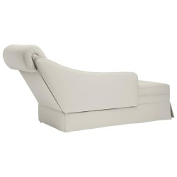 Fauteuil long avec traversin et accoudoir droit crème velours 583794583794