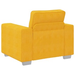 Fauteuil/canapé jaune clair 100x77x82 cm en tissu velours côtelé 583799583799