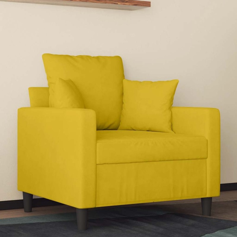 Fauteuil Jaune 60 cm Velours 583804583804