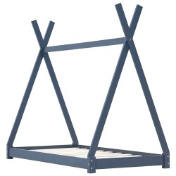Cadre de lit d'enfant Gris Bois de pin massif 70x140 cm 583807583807