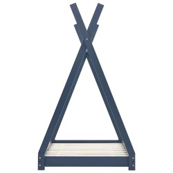 Cadre de lit d'enfant Gris Bois de pin massif 70x140 cm 583807583807