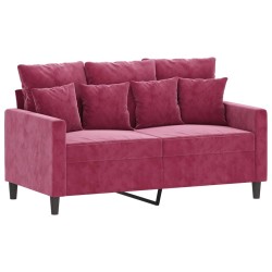 Ensemble de canapés 2 pcs avec coussins Rouge bordeaux Velours 583809583809