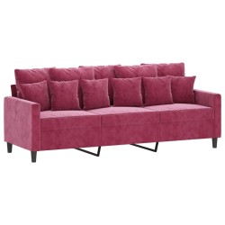 Ensemble de canapés 2 pcs avec coussins Rouge bordeaux Velours 583809583809