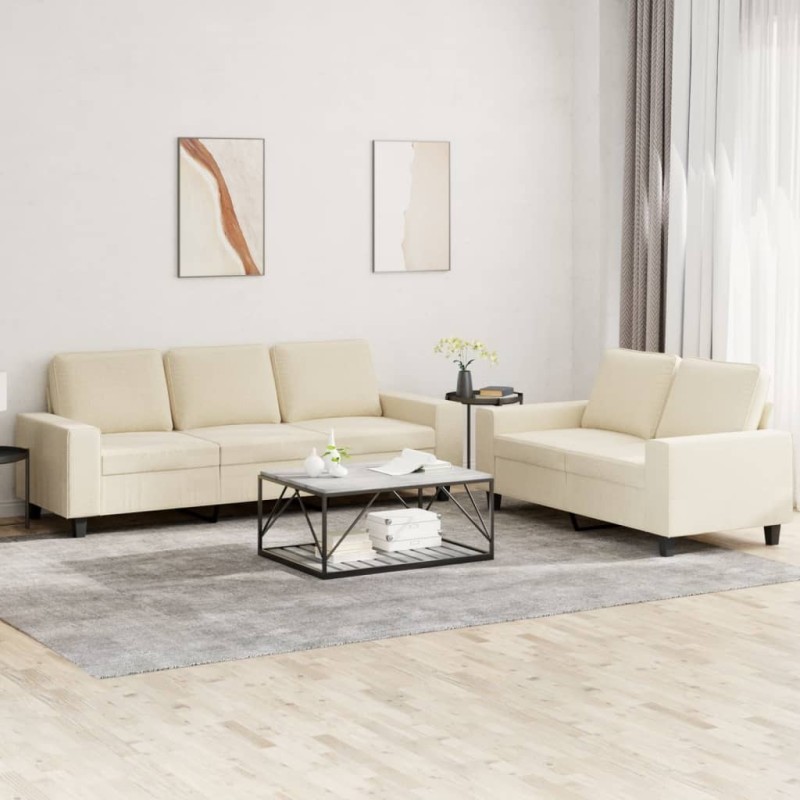 Ensemble de canapés 2 pcs crème tissu 583811583811
