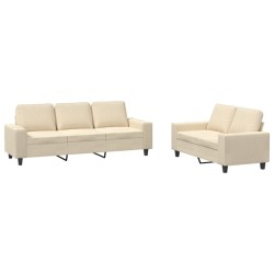 Ensemble de canapés 2 pcs crème tissu 583811583811