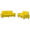 Ensemble de canapés 2 pcs jaune clair tissu 583812583812