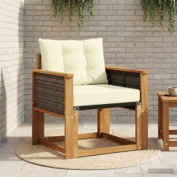 Sofa de milieu extérieur Bois d'Acacia Massif Naturel 583813583813