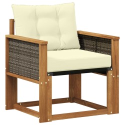 Sofa de milieu extérieur Bois d'Acacia Massif Naturel 583813583813
