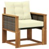 Sofa de milieu extérieur Bois d'Acacia Massif Naturel 583813583813