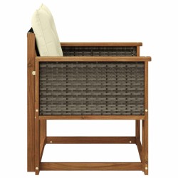 Sofa de milieu extérieur Bois d'Acacia Massif Naturel 583813583813