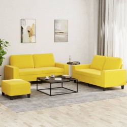 Ensemble de canapés 3 pcs jaune clair tissu 583816583816