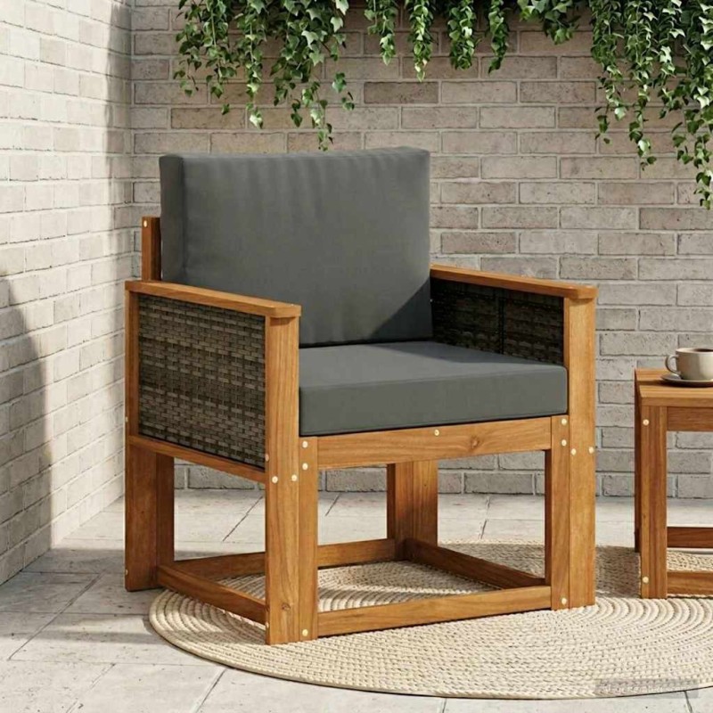Sofa de milieu extérieur Bois d'Acacia Massif Naturel 583818583818
