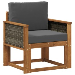 Sofa de milieu extérieur Bois d'Acacia Massif Naturel 583818583818