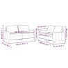 Ensemble de canapés 2 pcs avec coussins Rouge bordeaux Velours 583822583822