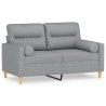 Canapé 2 places avec oreillers gris clair 120 cm tissu 583824583824