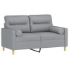 Canapé 2 places avec oreillers gris clair 120 cm tissu 583824583824
