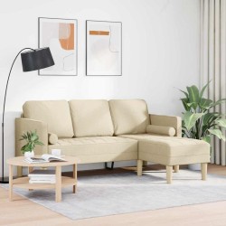 Ensemble de Canapés avec coussin Crème Polyester 583825583825