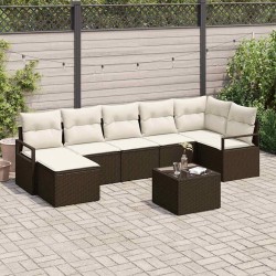 Ensemble de Canapés 8 pcs Marron polyrotin 583826583826