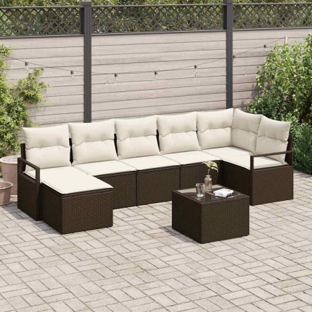 Ensemble de Canapés 8 pcs Marron polyrotin 583826583826