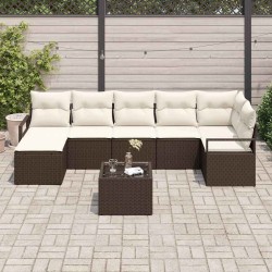 Ensemble de Canapés 8 pcs Marron polyrotin 583826583826