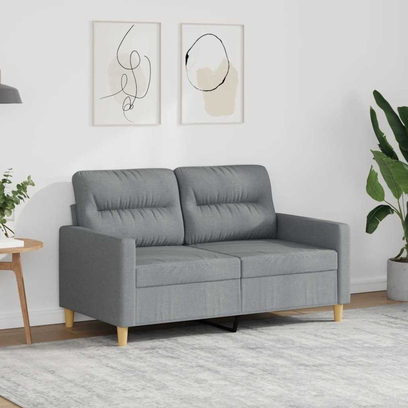 Canapé à 2 places Gris clair 120 cm Tissu 583827583827