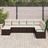 Ensemble de Canapés avec coussin 8 pcs Marron polyrotin 583830583830
