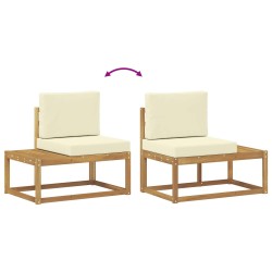 Ensemble de canapés d'extérieur 2 pcs Blanc et crème Polyester 583831583831
