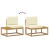 Ensemble de canapés d'extérieur 2 pcs Blanc et crème Polyester 583831583831
