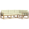 Ensemble de canapés d'extérieur 3 pcs Blanc et crème Polyester 583835583835