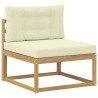 Ensemble de canapés d'extérieur 3 pcs Blanc et crème Polyester 583835583835