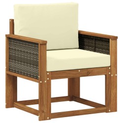 Sofa de milieu extérieur Bois d'Acacia Massif Naturel 583837583837