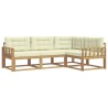 Ensemble de canapés d'extérieur 3 pcs Blanc et crème Polyester 583838583838