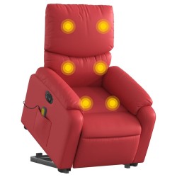 Fauteuil inclinable de massage électrique rouge similicuir 583842583842