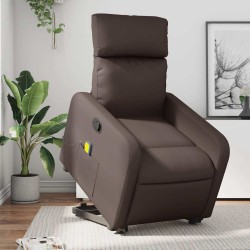 Fauteuil inclinable de massage Marron Similicuir 583852583852