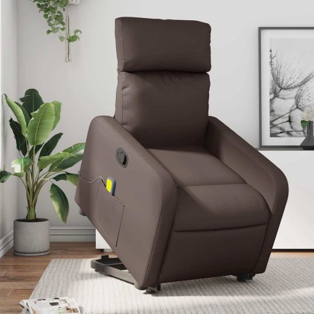 Fauteuil inclinable de massage Marron Similicuir 583852583852