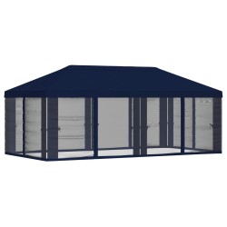 Housse de tonnelle avec murs latéraux 6 x 3 m Bleu Polyester 583855583855
