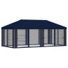 Housse de tonnelle avec murs latéraux 6 x 3 m Bleu Polyester 583855583855