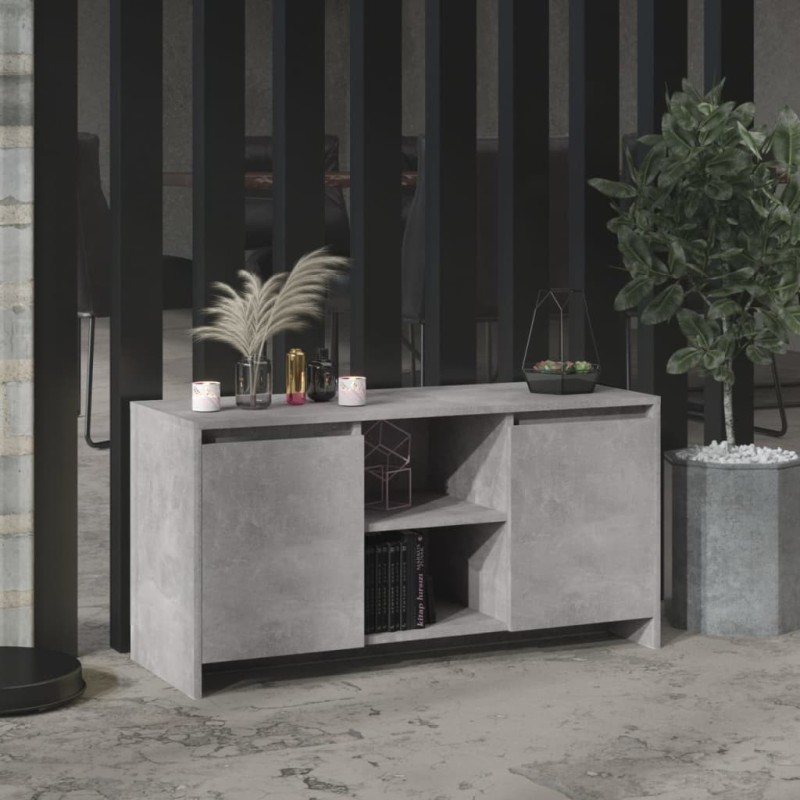 Meuble TV Gris béton 102x37,5x52,5 cm Bois d'ingénierie 583857583857