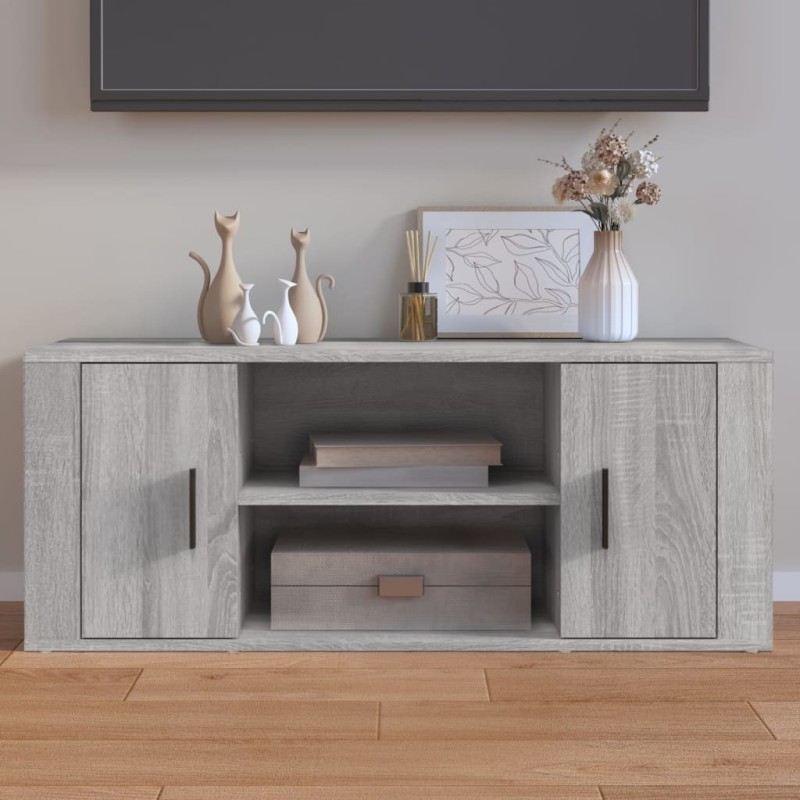 Meuble TV Sonoma gris 100x35x40 cm Bois d'ingénierie 583858583858