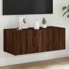 Meuble TV mural avec lumières LED chêne marron 80x35x31 cm 583861583861