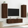 Meuble TV mural avec lumières LED chêne marron 80x35x31 cm 583861583861