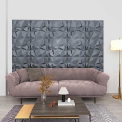 Panneaux muraux 12 pcs Gris Diamant 50 x 50 cm Mousse XPS 583864583864