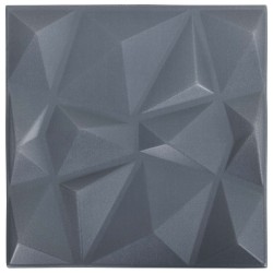 Panneaux muraux 12 pcs Gris Diamant 50 x 50 cm Mousse XPS 583864583864