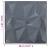 Panneaux muraux 12 pcs Gris Diamant 50 x 50 cm Mousse XPS 583864583864