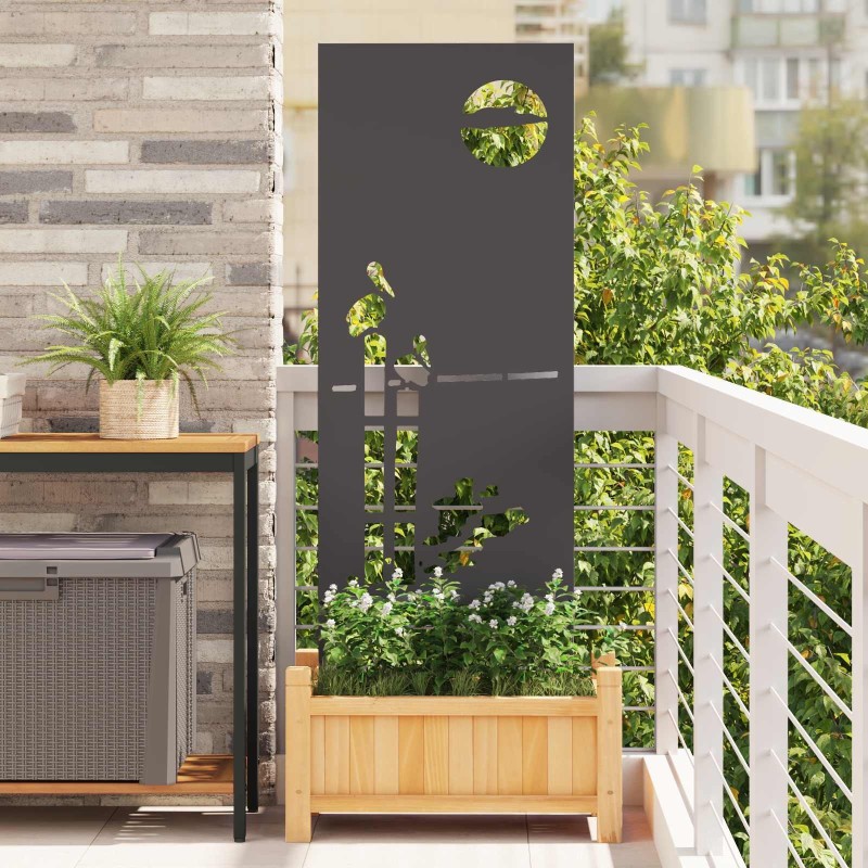 Écran de confidentialité de jardin Fretwork Noir 50 x 140 cm 583865583865