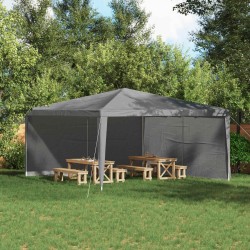 Mur de tente de fête 2 pcs Gris clair 400 x 195 cm PE et acier 583866583866