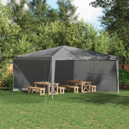 Mur de tente de fête 2 pcs Gris clair 400 x 195 cm PE et acier 583866583866